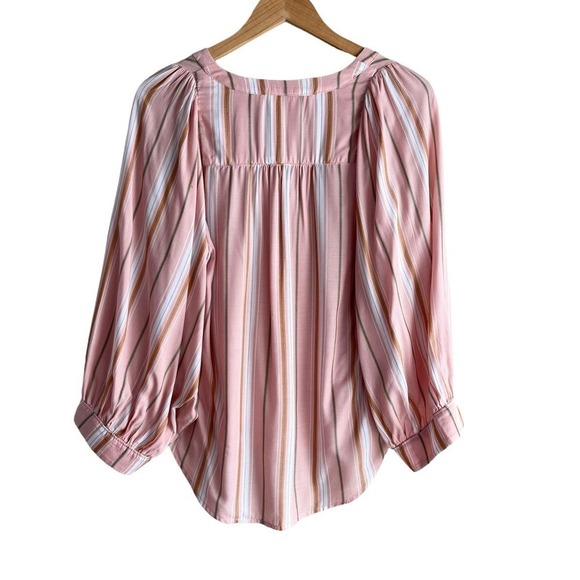 Anthropologie Maeve Brenda Peasant Top Blouse in Pink Stripes, Size XS - Picture 12 of 16